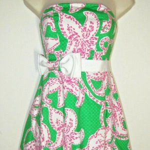 Lilly Pulitzer Green | Pink | White Patterned Bow Dress